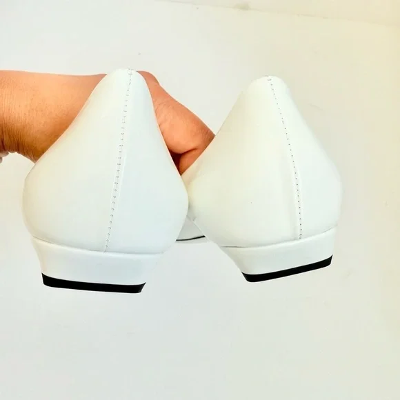 Prada White Leather Loop Bouquet Pointed Toe Ballet Flats EU 39 US 9 - Picture 6 of 10